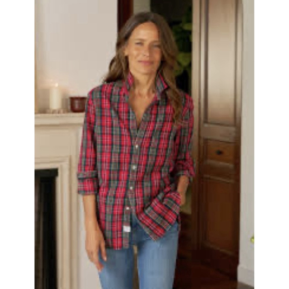 Frank & Eileen Flannel Shirt Medium Plaid Tartan Woven‎ in Italy